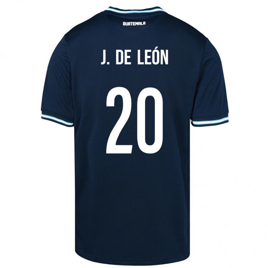 Kinder Fußball Guatemala Jorge De León #20 Blau Auswärtstrikot Trikot 24-26 T-Shirt Luxemburg