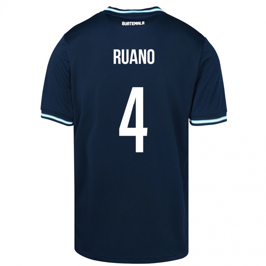 Kinder Fußball Guatemala Michelle Ruano #4 Blau Auswärtstrikot Trikot 24-26 T-Shirt Luxemburg