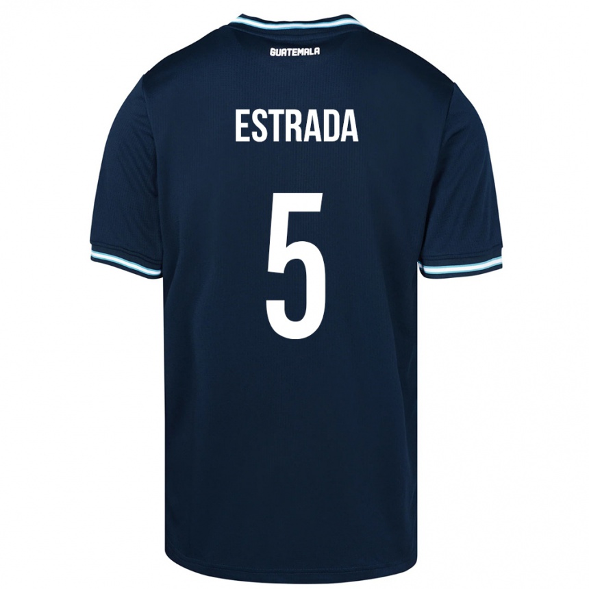 Kinder Fußball Guatemala Elizabeth Estrada #5 Blau Auswärtstrikot Trikot 24-26 T-Shirt Luxemburg