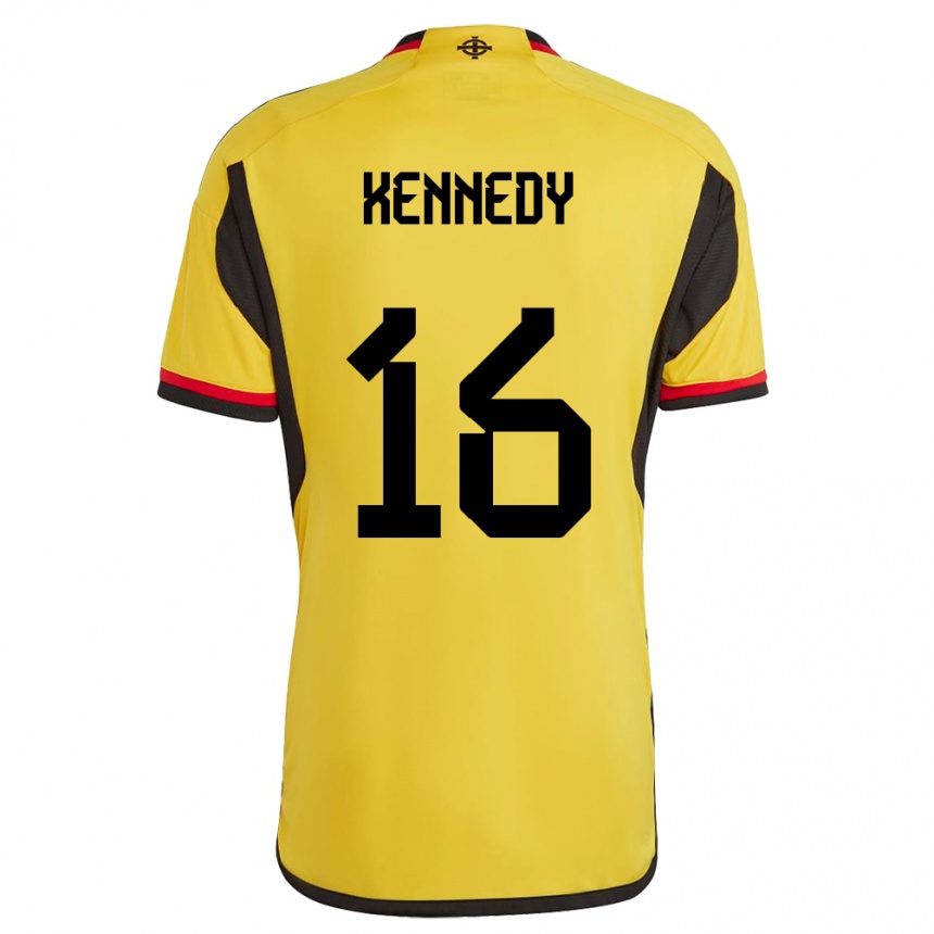 Kinder Fußball Nordirland Matty Kennedy #16 Weiß Auswärtstrikot Trikot 24-26 T-Shirt Luxemburg