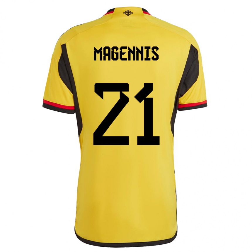 Kinder Fußball Nordirland Josh Magennis #21 Weiß Auswärtstrikot Trikot 24-26 T-Shirt Luxemburg