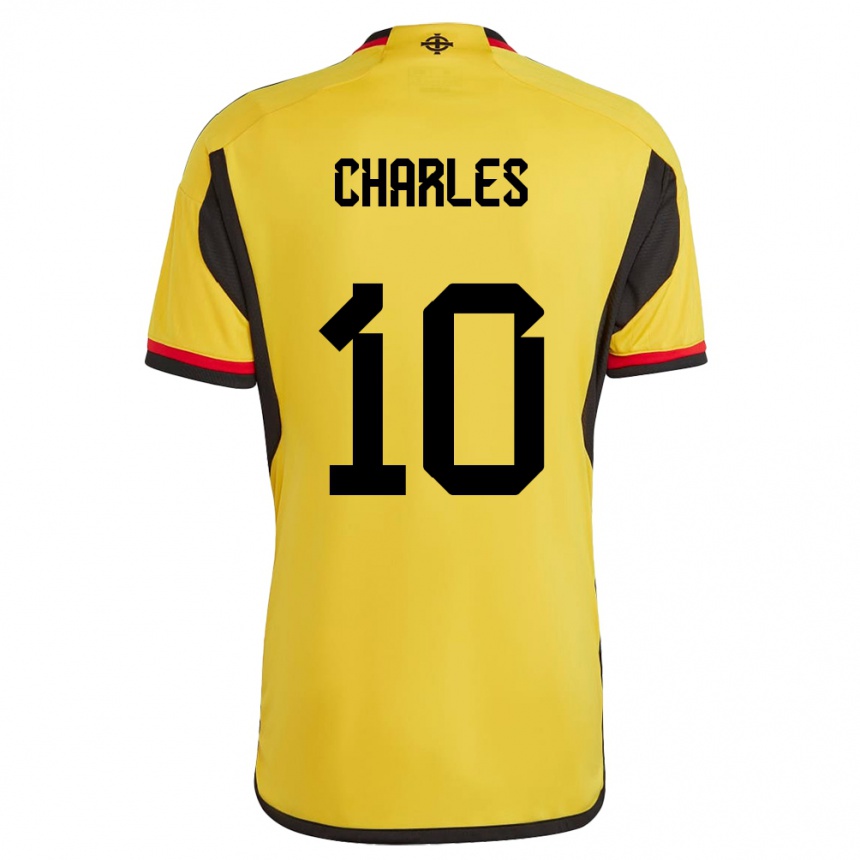 Kinder Fußball Nordirland Dion Charles #10 Weiß Auswärtstrikot Trikot 24-26 T-Shirt Luxemburg