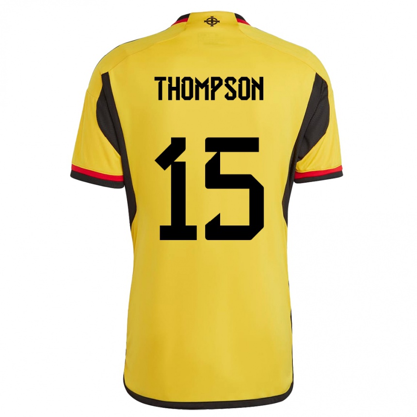 Kinder Fußball Nordirland Jordan Thompson #15 Weiß Auswärtstrikot Trikot 24-26 T-Shirt Luxemburg