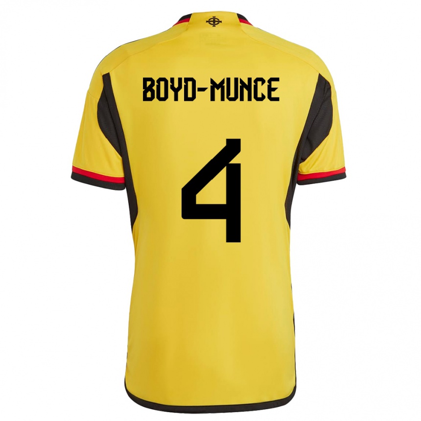 Kinder Fußball Nordirland Caolan Boyd-Munce #4 Weiß Auswärtstrikot Trikot 24-26 T-Shirt Luxemburg