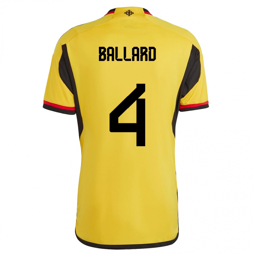 Kinder Fußball Nordirland Daniel Ballard #4 Weiß Auswärtstrikot Trikot 24-26 T-Shirt Luxemburg