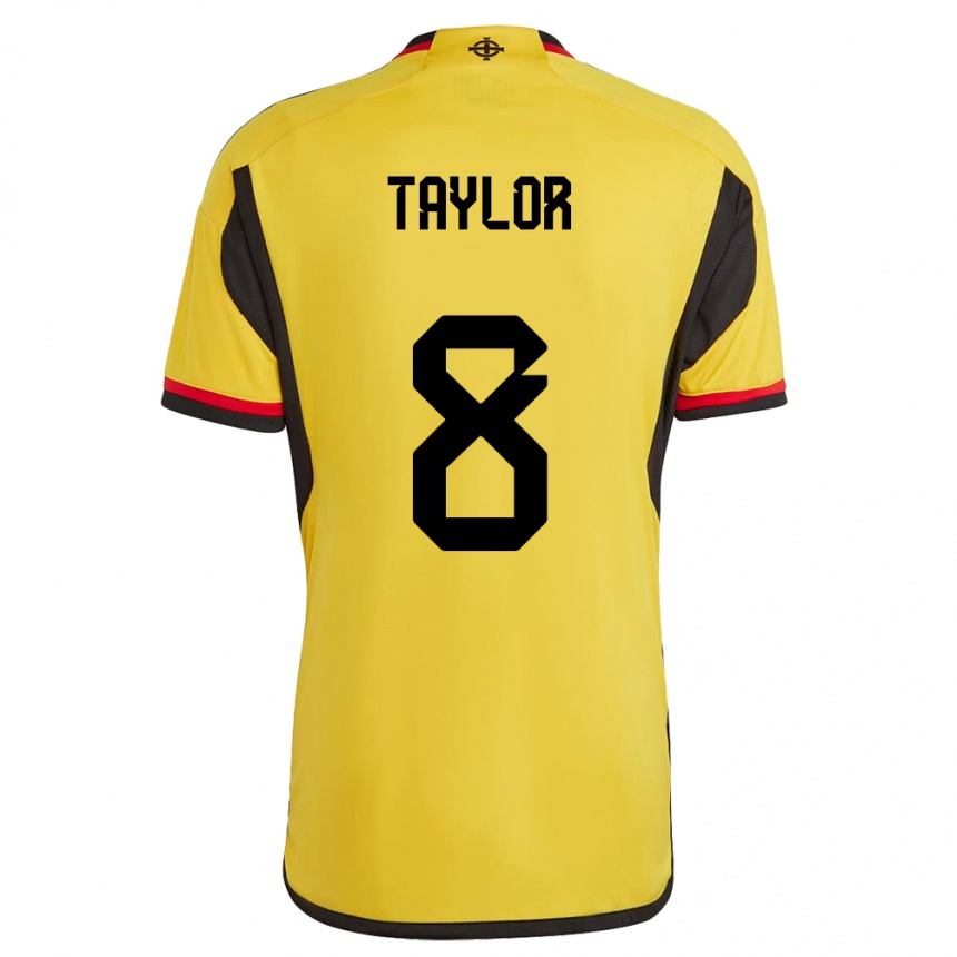 Kinder Fußball Nordirland Dale Taylor #8 Weiß Auswärtstrikot Trikot 24-26 T-Shirt Luxemburg