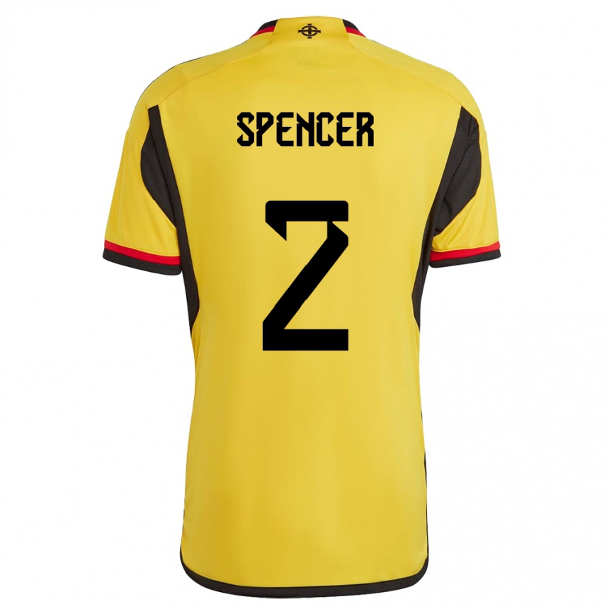 Kinder Fußball Nordirland Brodie Spencer #2 Weiß Auswärtstrikot Trikot 24-26 T-Shirt Luxemburg