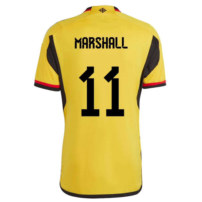 Kinder Fußball Nordirland Callum Marshall #11 Weiß Auswärtstrikot Trikot 24-26 T-Shirt Luxemburg