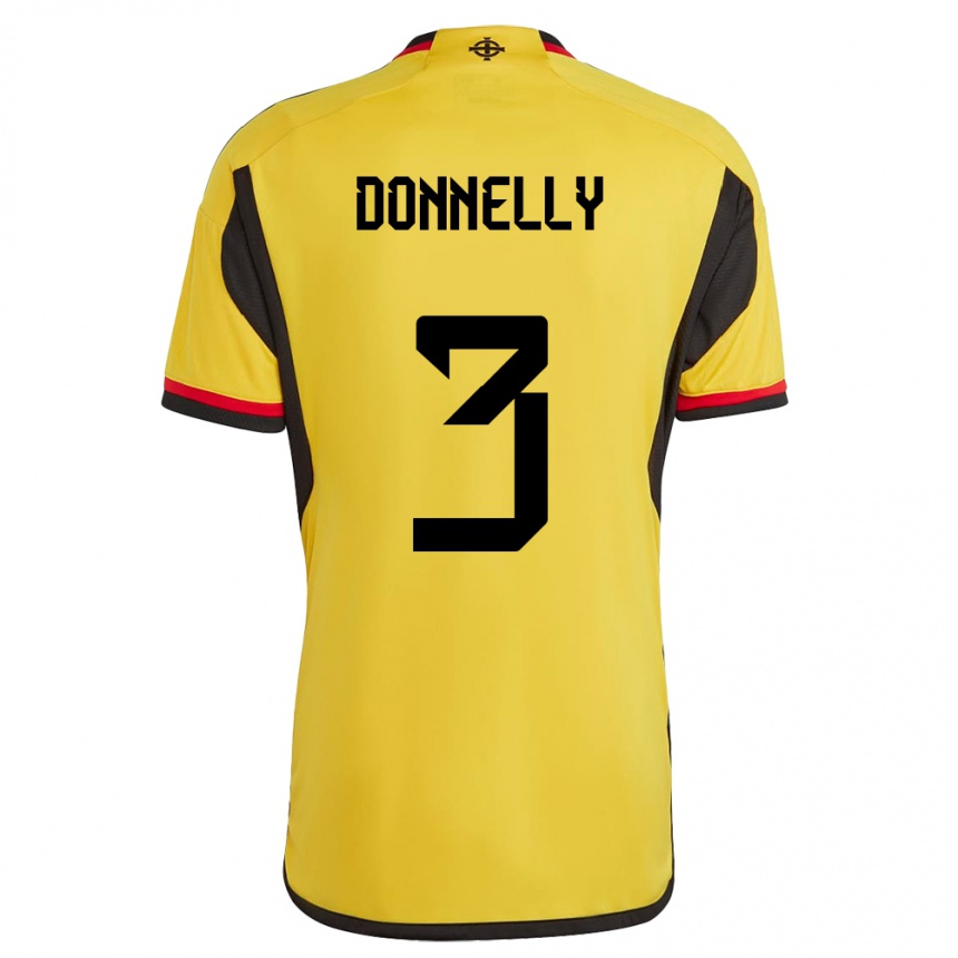 Kinder Fußball Nordirland Aaron Donnelly #3 Weiß Auswärtstrikot Trikot 24-26 T-Shirt Luxemburg