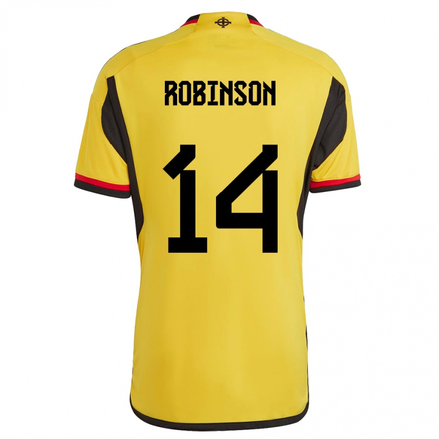 Kinder Fußball Nordirland Darren Robinson #14 Weiß Auswärtstrikot Trikot 24-26 T-Shirt Luxemburg