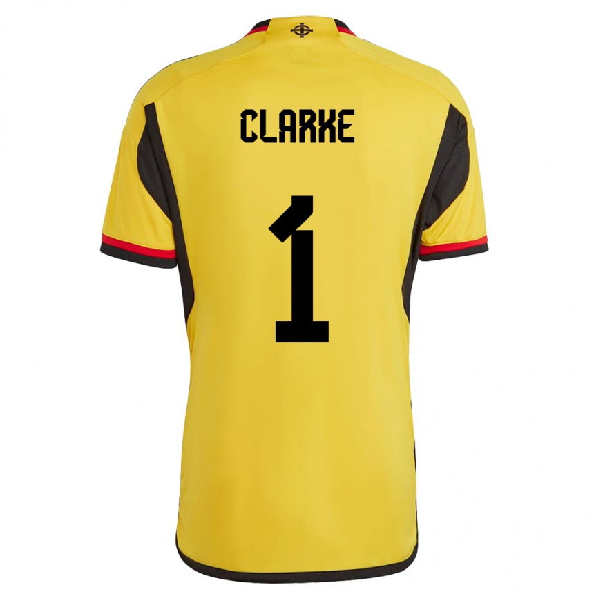 Kinder Fußball Nordirland Josh Clarke #1 Weiß Auswärtstrikot Trikot 24-26 T-Shirt Luxemburg