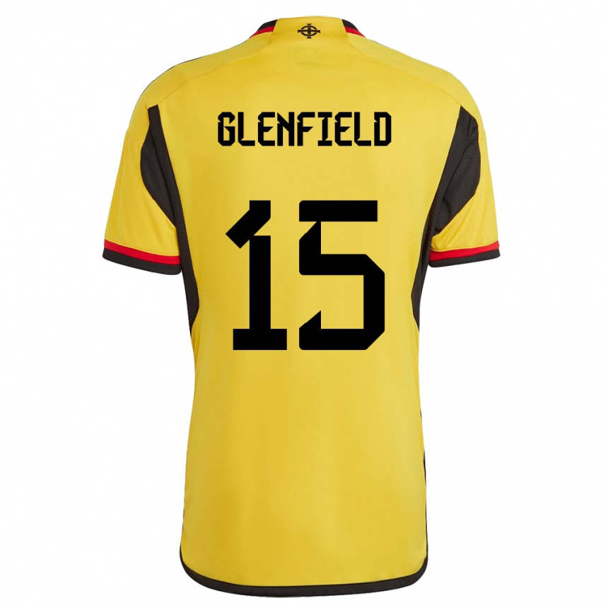 Kinder Fußball Nordirland Sam Glenfield #15 Weiß Auswärtstrikot Trikot 24-26 T-Shirt Luxemburg