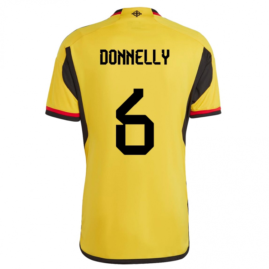 Kinder Fußball Nordirland Ryan Donnelly #6 Weiß Auswärtstrikot Trikot 24-26 T-Shirt Luxemburg