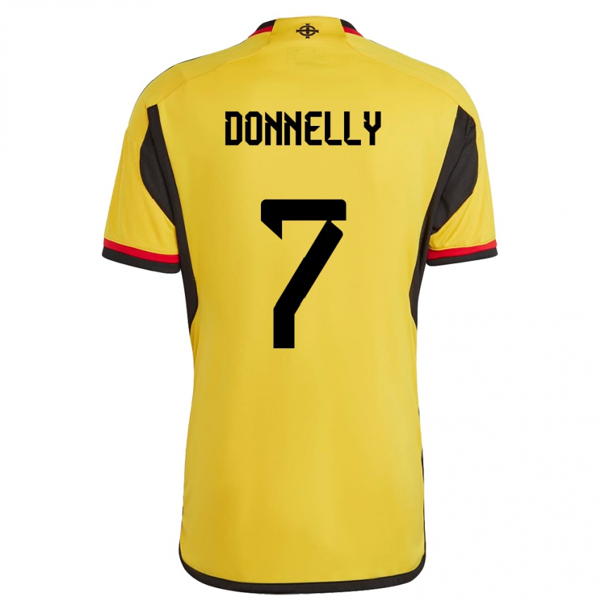 Kinder Fußball Nordirland Caolan Donnelly #7 Weiß Auswärtstrikot Trikot 24-26 T-Shirt Luxemburg