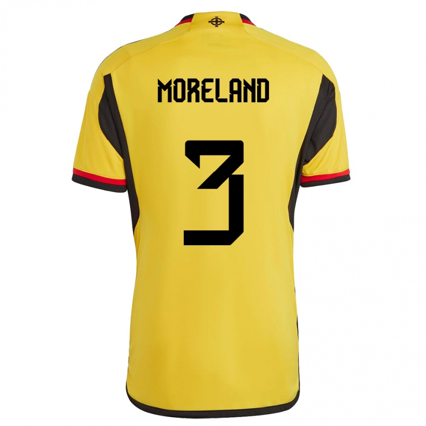 Kinder Fußball Nordirland Calum Moreland #3 Weiß Auswärtstrikot Trikot 24-26 T-Shirt Luxemburg