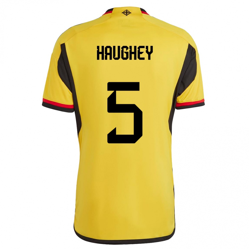 Kinder Fußball Nordirland Conor Haughey #5 Weiß Auswärtstrikot Trikot 24-26 T-Shirt Luxemburg