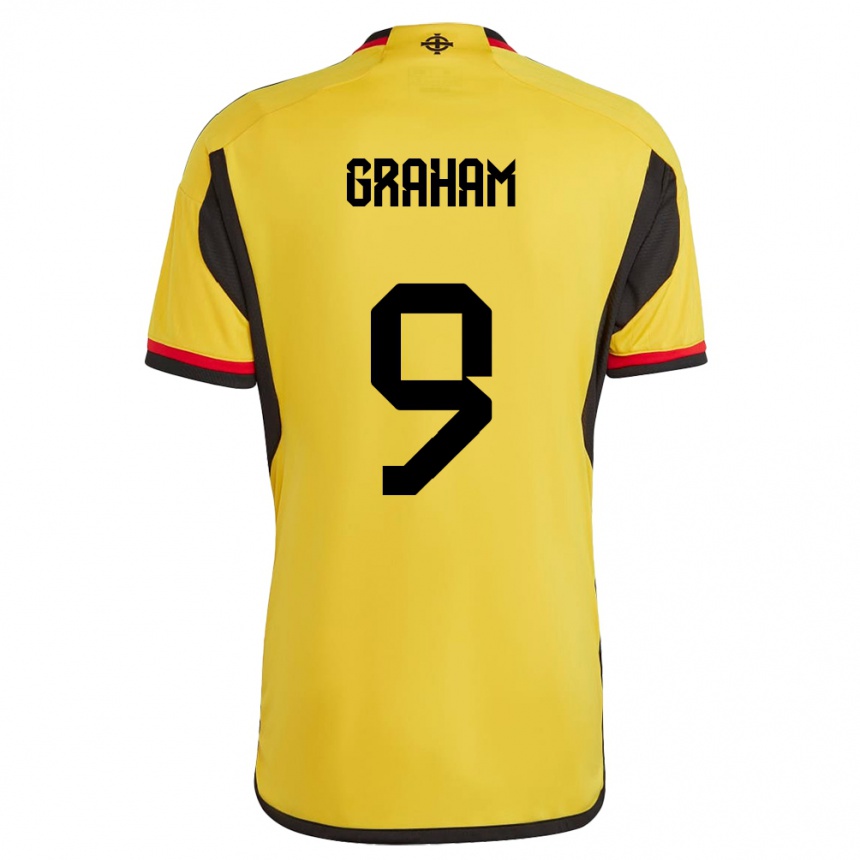 Kinder Fußball Nordirland Braiden Graham #9 Weiß Auswärtstrikot Trikot 24-26 T-Shirt Luxemburg