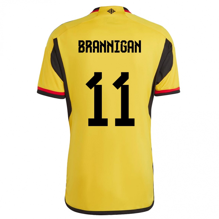 Kinder Fußball Nordirland Cole Brannigan #11 Weiß Auswärtstrikot Trikot 24-26 T-Shirt Luxemburg