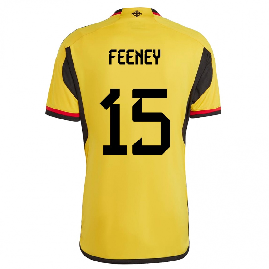 Kinder Fußball Nordirland George Feeney #15 Weiß Auswärtstrikot Trikot 24-26 T-Shirt Luxemburg