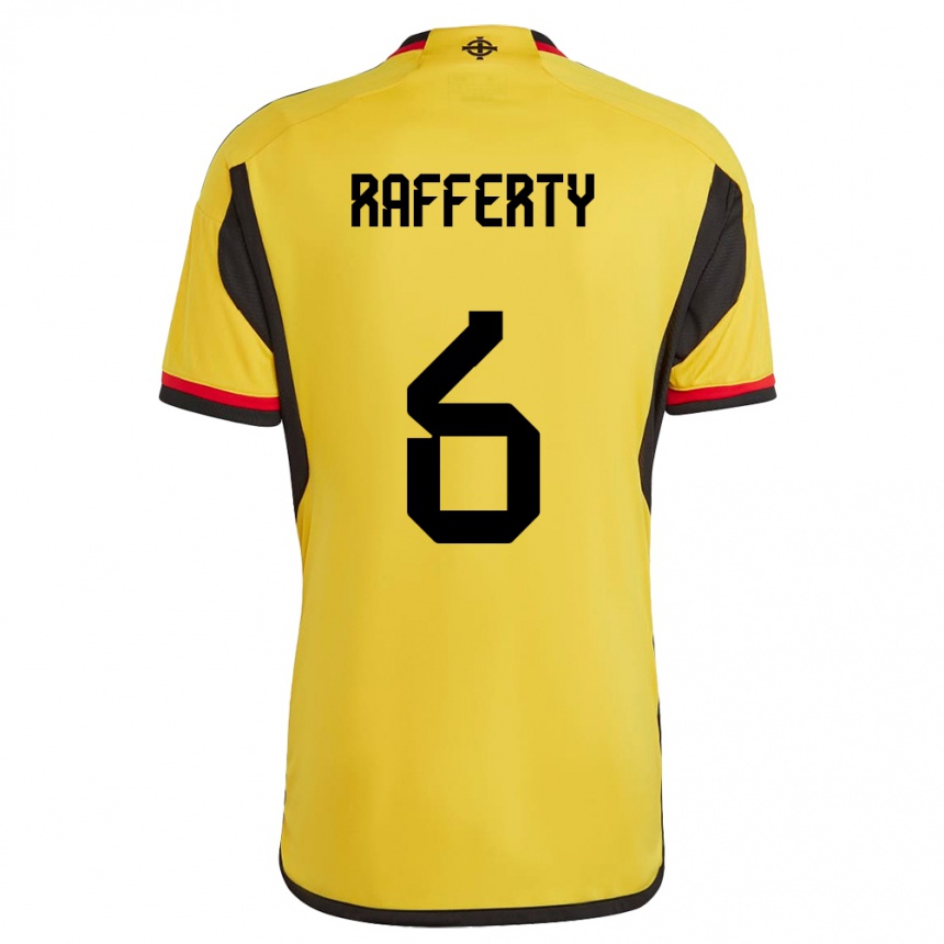 Kinder Fußball Nordirland Laura Rafferty #6 Weiß Auswärtstrikot Trikot 24-26 T-Shirt Luxemburg