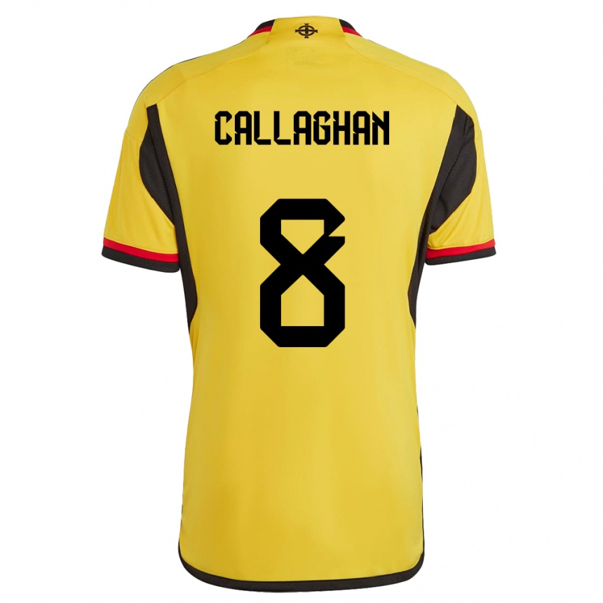 Kinder Fußball Nordirland Marissa Callaghan #8 Weiß Auswärtstrikot Trikot 24-26 T-Shirt Luxemburg