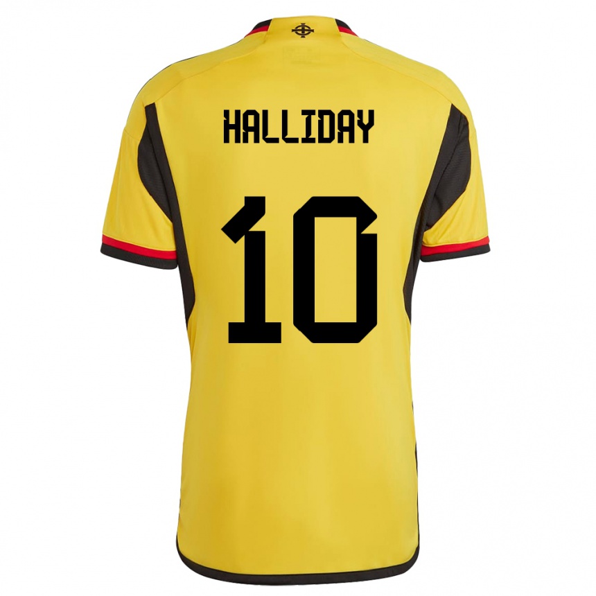 Kinder Fußball Nordirland Keri Halliday #10 Weiß Auswärtstrikot Trikot 24-26 T-Shirt Luxemburg