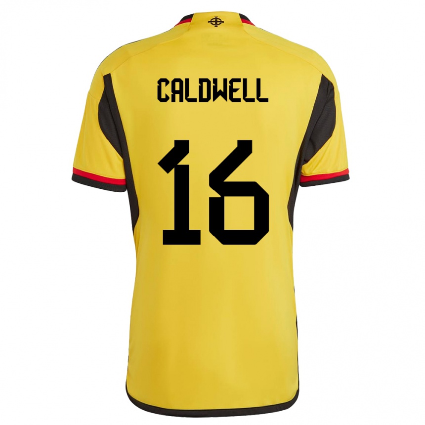 Kinder Fußball Nordirland Nadene Caldwell #16 Weiß Auswärtstrikot Trikot 24-26 T-Shirt Luxemburg