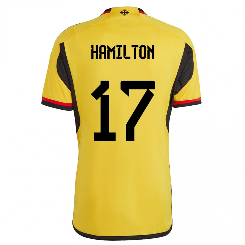 Kinder Fußball Nordirland Caragh Hamilton #17 Weiß Auswärtstrikot Trikot 24-26 T-Shirt Luxemburg