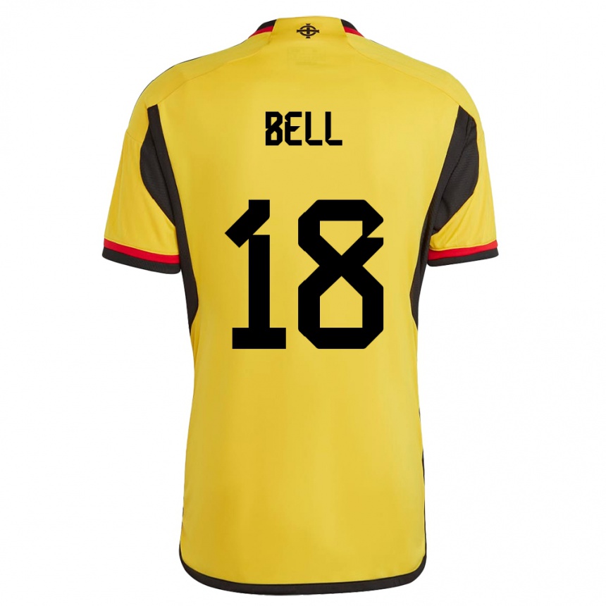 Kinder Fußball Nordirland Megan Bell #18 Weiß Auswärtstrikot Trikot 24-26 T-Shirt Luxemburg