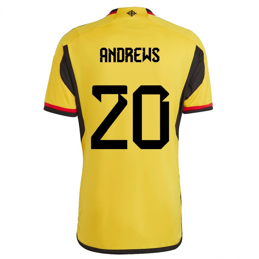 Kinder Fußball Nordirland Joely Andrews #20 Weiß Auswärtstrikot Trikot 24-26 T-Shirt Luxemburg