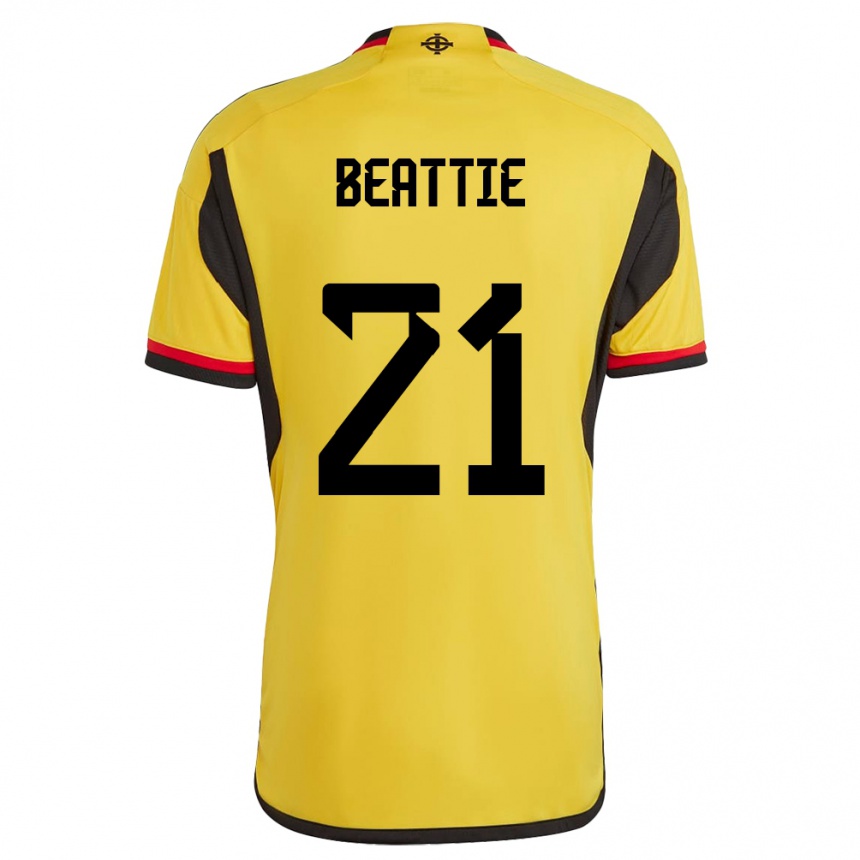 Kinder Fußball Nordirland Kerry Beattie #21 Weiß Auswärtstrikot Trikot 24-26 T-Shirt Luxemburg