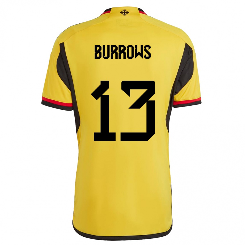 Kinder Fußball Nordirland Kelsie Burrows #13 Weiß Auswärtstrikot Trikot 24-26 T-Shirt Luxemburg