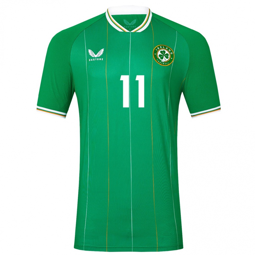 Herren Fußball Irische Éabha O'mahony #11 Grün Heimtrikot Trikot 24-26 T-Shirt Luxemburg