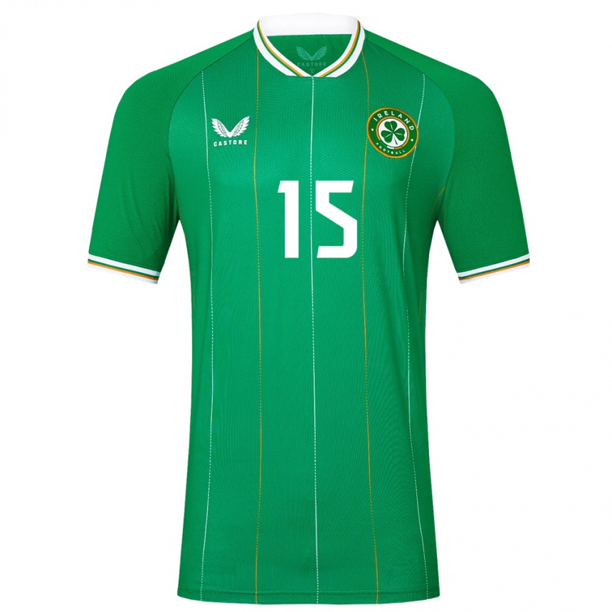 Herren Fußball Irische Oisín Gallagher #15 Grün Heimtrikot Trikot 24-26 T-Shirt Luxemburg