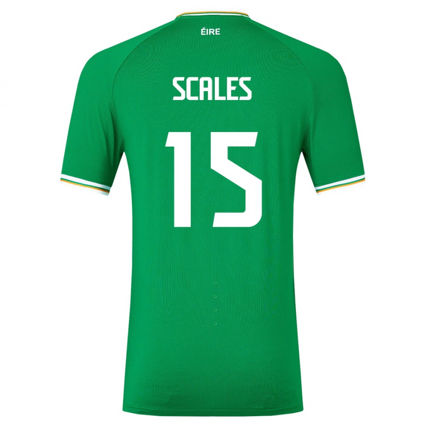 Herren Fußball Irische Liam Scales #15 Grün Heimtrikot Trikot 24-26 T-Shirt Luxemburg