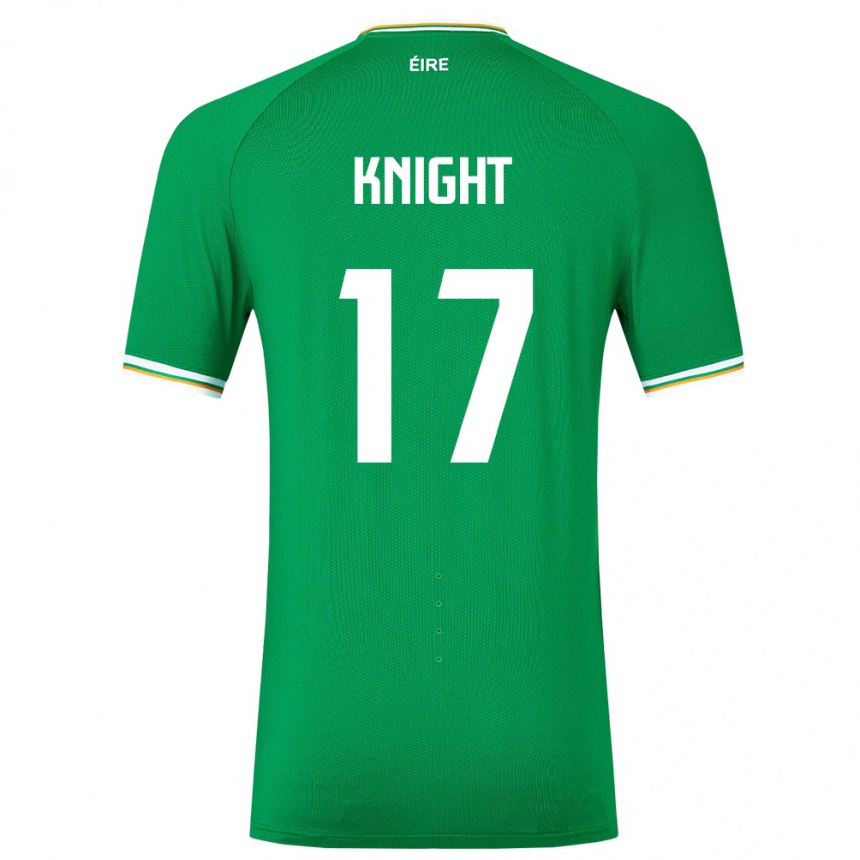 Herren Fußball Irische Jason Knight #17 Grün Heimtrikot Trikot 24-26 T-Shirt Luxemburg