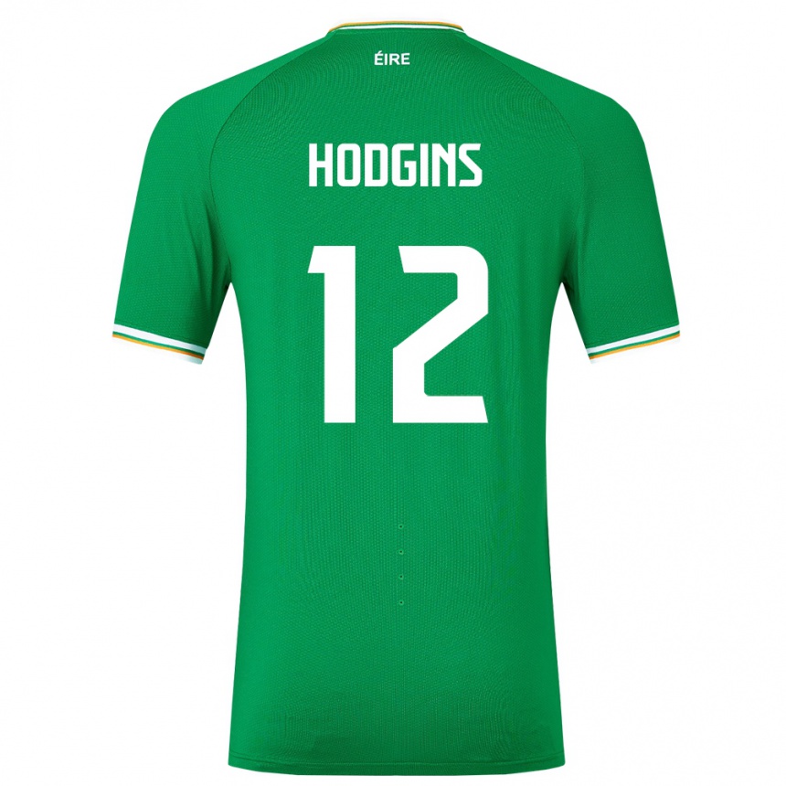 Herren Fußball Irische Gavin Hodgins #12 Grün Heimtrikot Trikot 24-26 T-Shirt Luxemburg