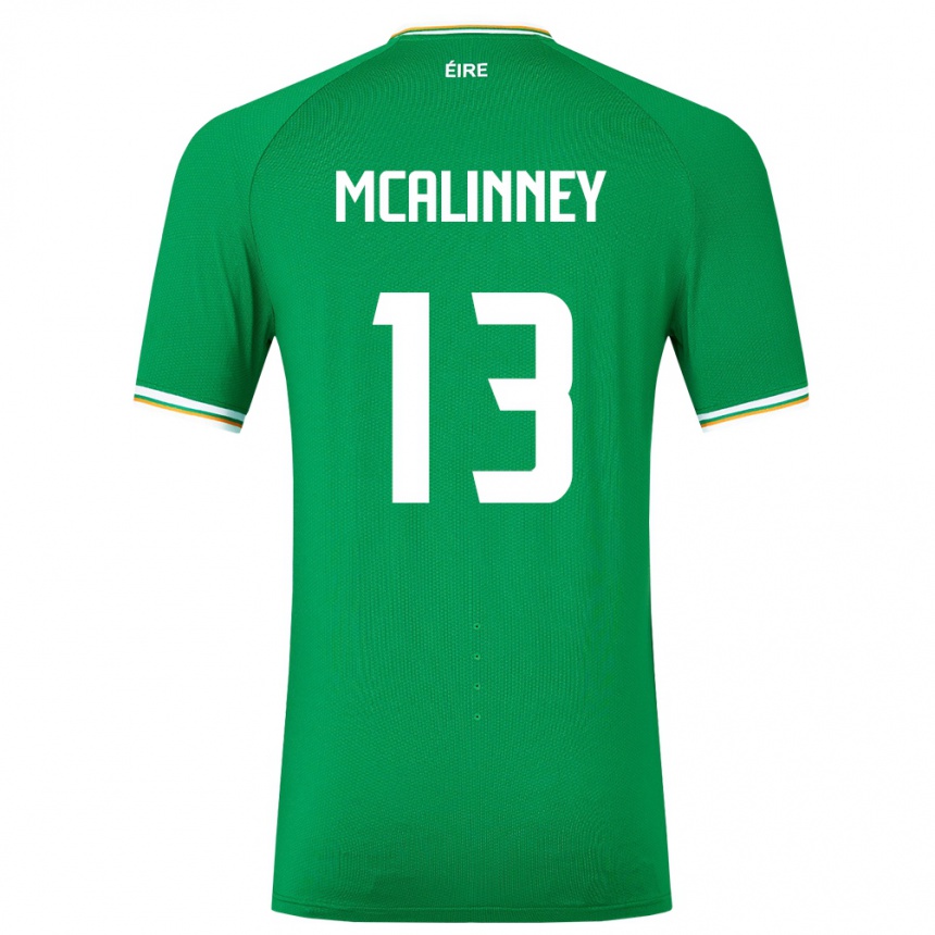 Herren Fußball Irische Liam Mcalinney #13 Grün Heimtrikot Trikot 24-26 T-Shirt Luxemburg