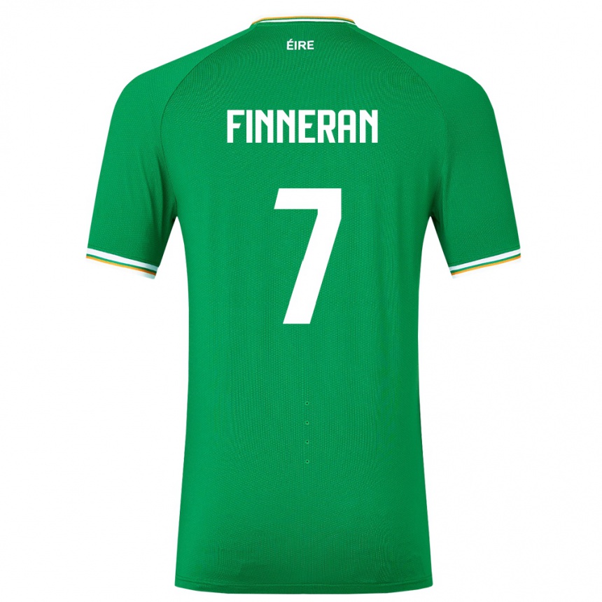 Herren Fußball Irische Rory Finneran #7 Grün Heimtrikot Trikot 24-26 T-Shirt Luxemburg