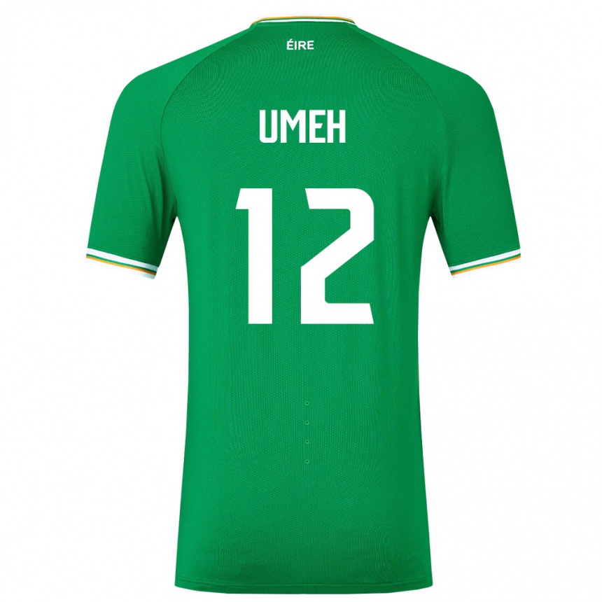 Herren Fußball Irische Jaden Umeh #12 Grün Heimtrikot Trikot 24-26 T-Shirt Luxemburg