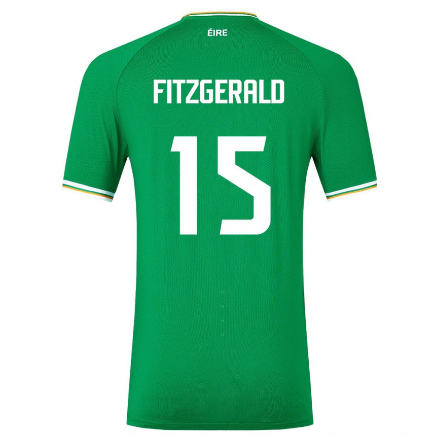 Herren Fußball Irische Kyle Fitzgerald #15 Grün Heimtrikot Trikot 24-26 T-Shirt Luxemburg