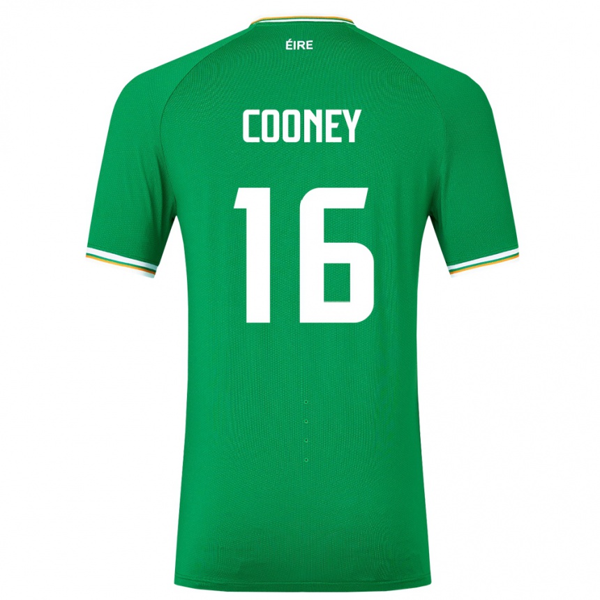 Herren Fußball Irische Oisin Cooney #16 Grün Heimtrikot Trikot 24-26 T-Shirt Luxemburg