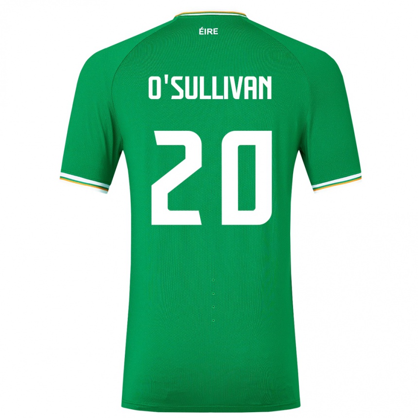 Herren Fußball Irische Cathal O'sullivan #20 Grün Heimtrikot Trikot 24-26 T-Shirt Luxemburg