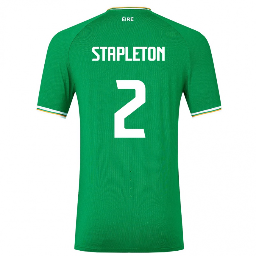 Herren Fußball Irische Jessie Stapleton #2 Grün Heimtrikot Trikot 24-26 T-Shirt Luxemburg