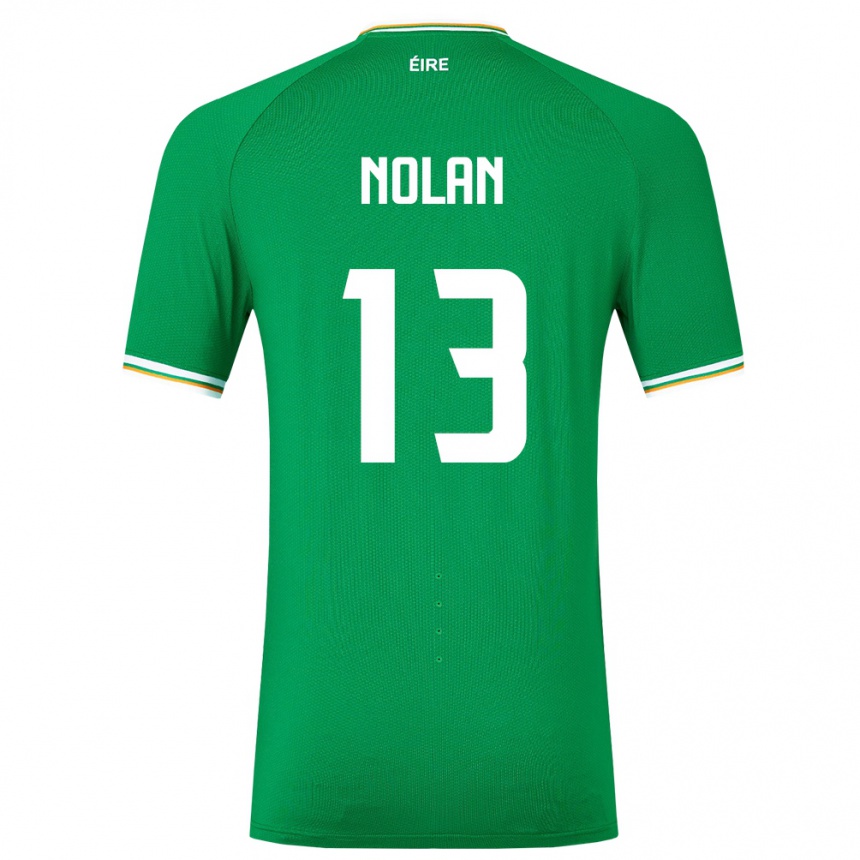 Herren Fußball Irische Hayley Nolan #13 Grün Heimtrikot Trikot 24-26 T-Shirt Luxemburg