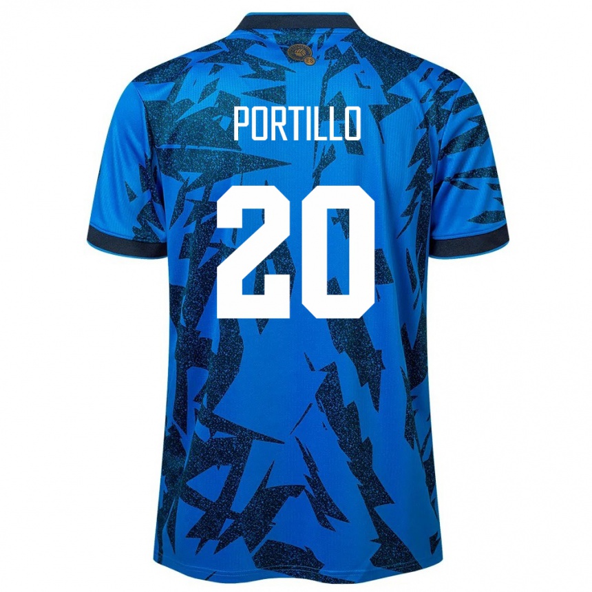 Herren Fußball El Salvador Isaac Portillo #20 Blau Heimtrikot Trikot 24-26 T-Shirt Luxemburg