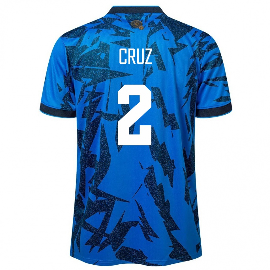 Herren Fußball El Salvador Melvin Cruz #2 Blau Heimtrikot Trikot 24-26 T-Shirt Luxemburg