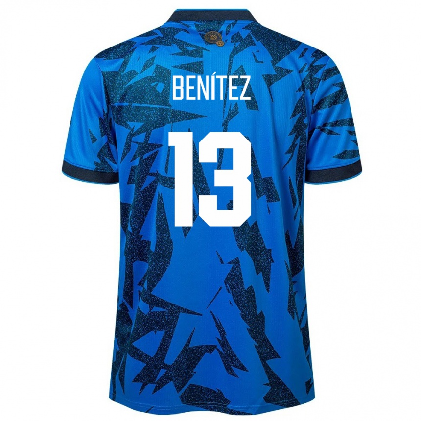 Herren Fußball El Salvador Tereso Benítez #13 Blau Heimtrikot Trikot 24-26 T-Shirt Luxemburg