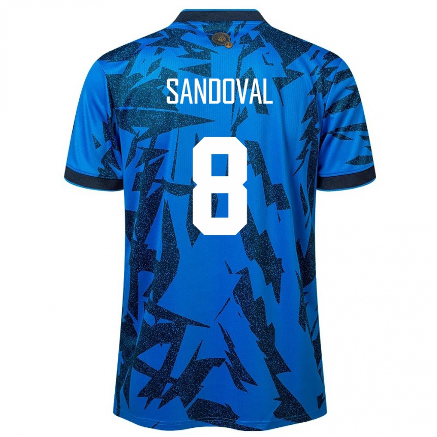 Herren Fußball El Salvador Emerson Sandoval #8 Blau Heimtrikot Trikot 24-26 T-Shirt Luxemburg