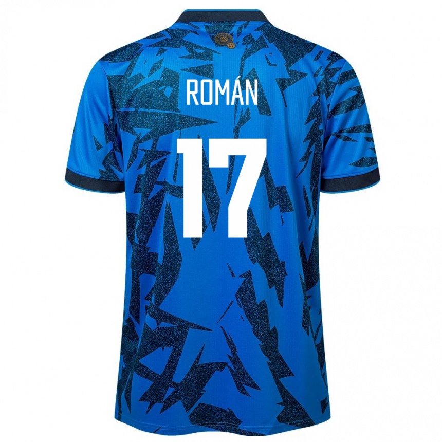 Herren Fußball El Salvador Kevin Román #17 Blau Heimtrikot Trikot 24-26 T-Shirt Luxemburg